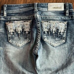 Grace In LA Girls Jeans Size 12 Capri Embellished Rhinestones